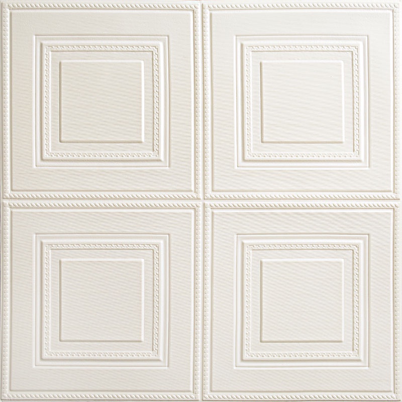 Wallpaper Sticker Foam / Wallfoam Stiker Dinding 3D Motif Kotak Baru Premium High Quality Murah Real 6mm-E-001-6mm Putih