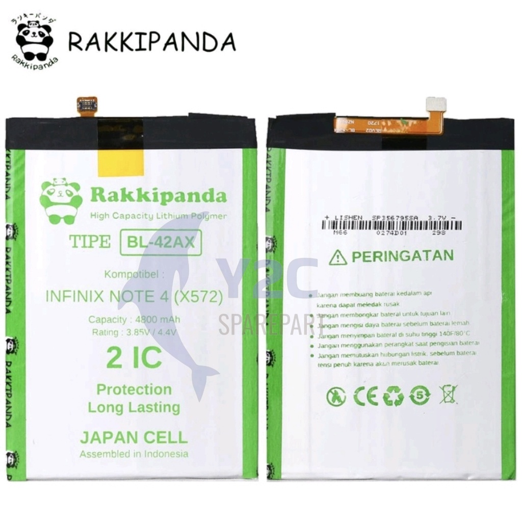 RAKKIPANDA BL-42AX INFINIX NOTE 4 / X572 BATERAI BATRAI BATREI BATRE BATERE DOUBLE POWER