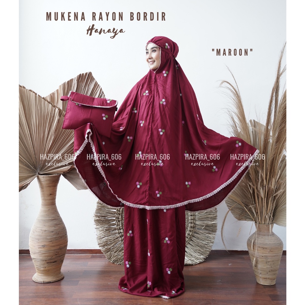 MUKENA DEWASA KATUN RAYON BORDIR HANAYA JUMBO