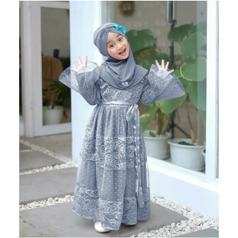 Baju Gamis Anak Gadis Umur 6 7 8 Tahun Terbaru 2021 Gamis Brokat Kids Kekinian Pesta Kondangan Lebar