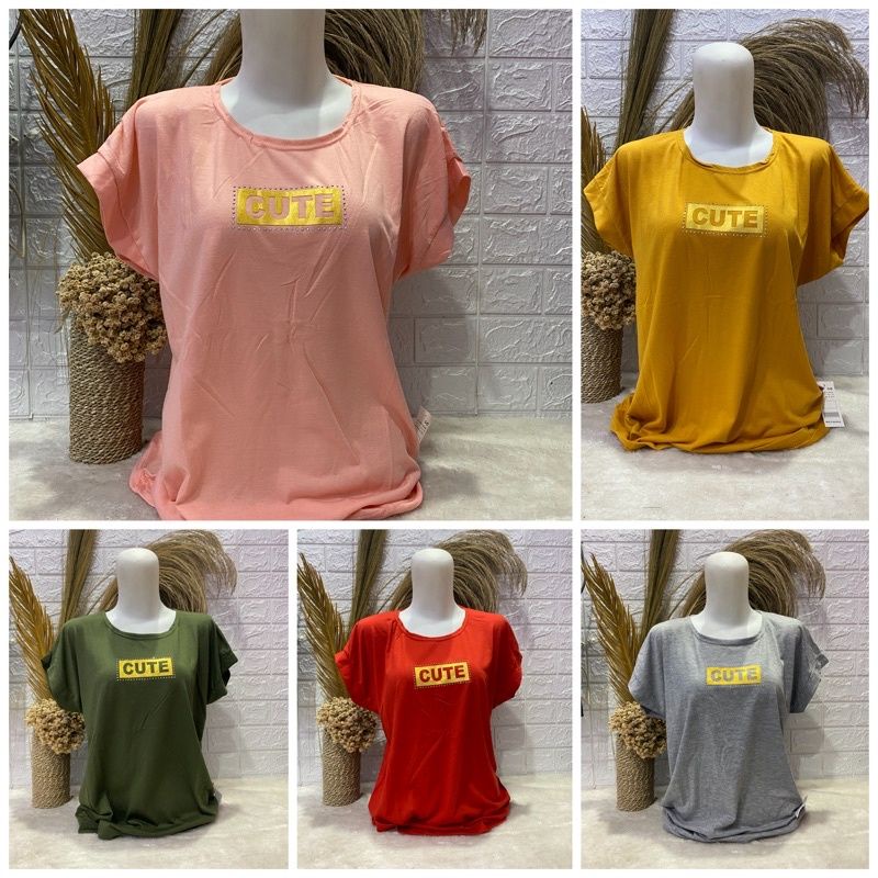 Kaos Wanita Oversize Jumbo Kaos Wanita Lengan Pendek Beauty Fashion