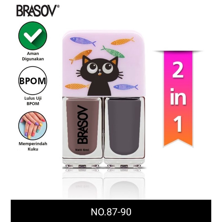 BRASOV 2 In 1 Nail Polish 6ml - Cat Kuku - Kutek