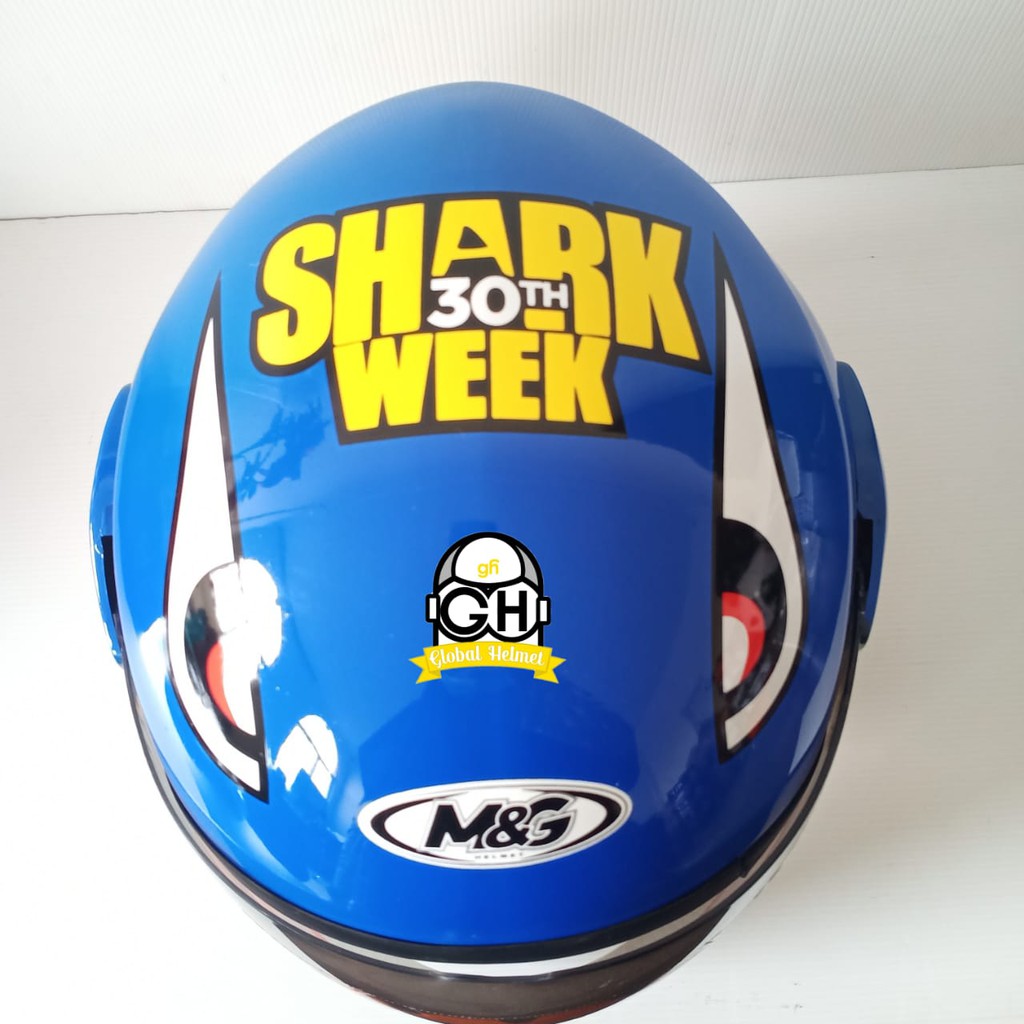 HELM EVOLUTION SHARK WARHAWK BLUE HALF FACE MODEL GM