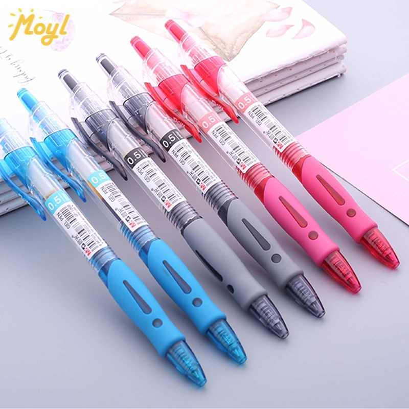 M&amp;G 0.5mm Black / Red Push Type Gel Pen Transparent Case Student Carbon Signature Pen GP1008