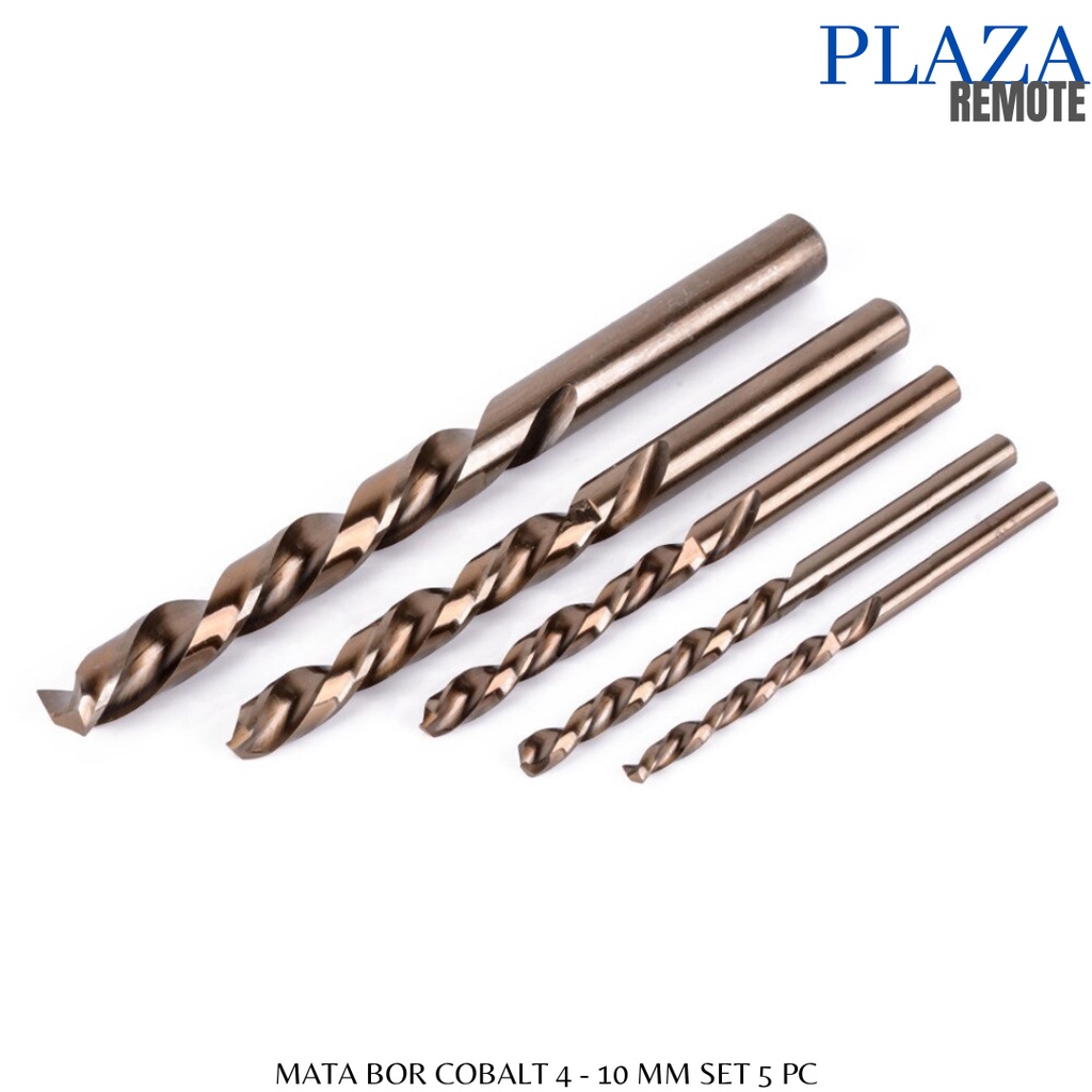 MATA BOR HSS CO COBALT M35 UNTUK BOR BESI TEBAL DLL 4 - 10 MM SET 5 PC