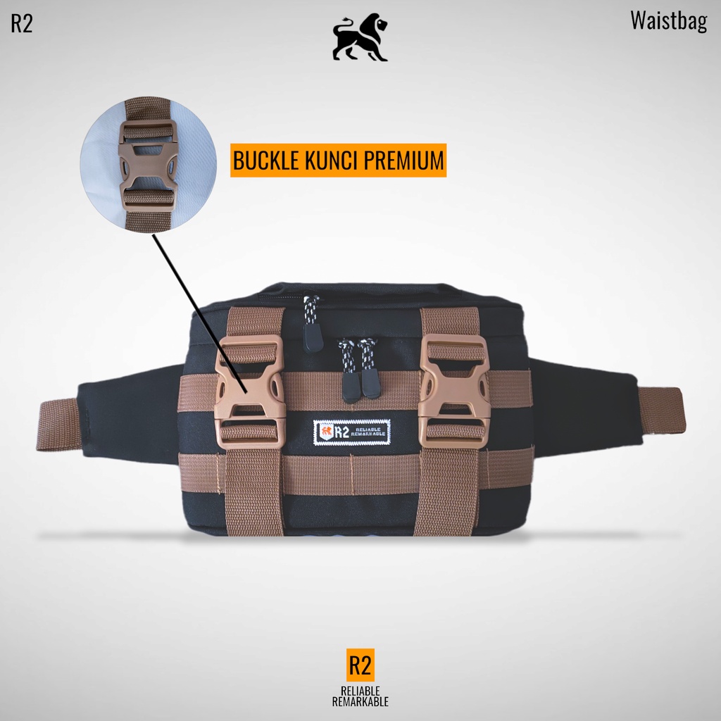 Tas Waistbag R2 Buffback Future Termurah - Tas Pinggang Pria Terbaru 2022 Unisex