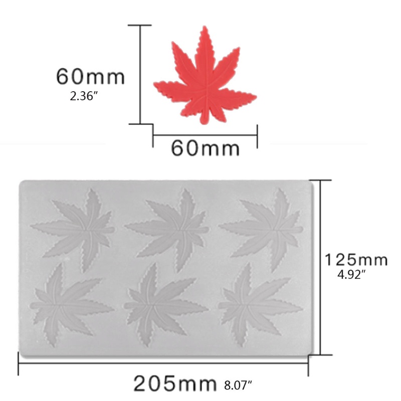 Siy Cetakan Fondant Bentuk Daun Maple Marijuana Bahan Silikon