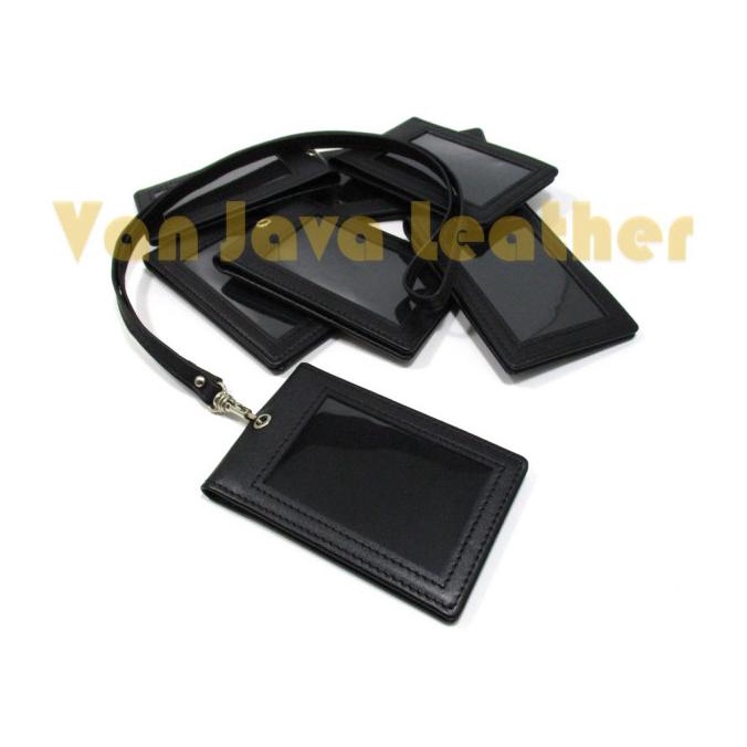 

[[COD]] ID Card Holder Kulit/Hitam/Tali/Kalung/Name Tag Magnet/Asli Kulit BOOM SALE Kode 10