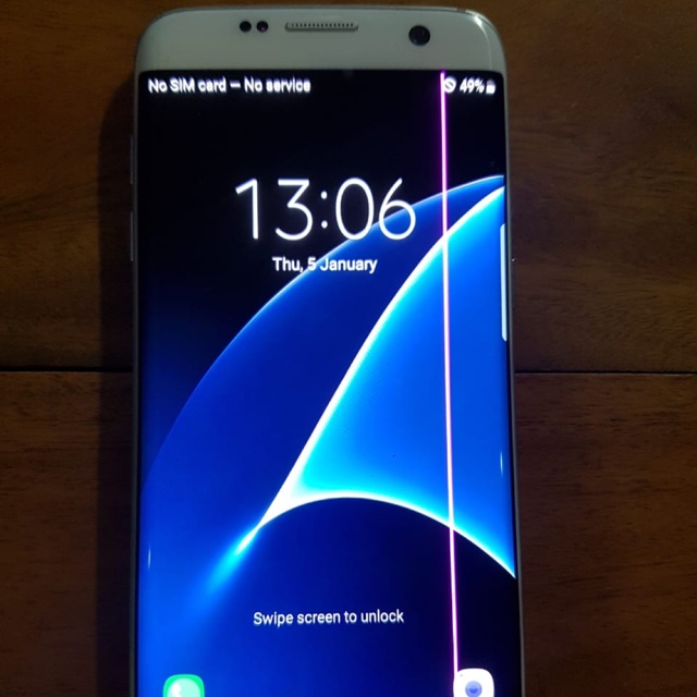 Samsung S7 Edge White minus garis layar lcd mesin normal Ori nominus
