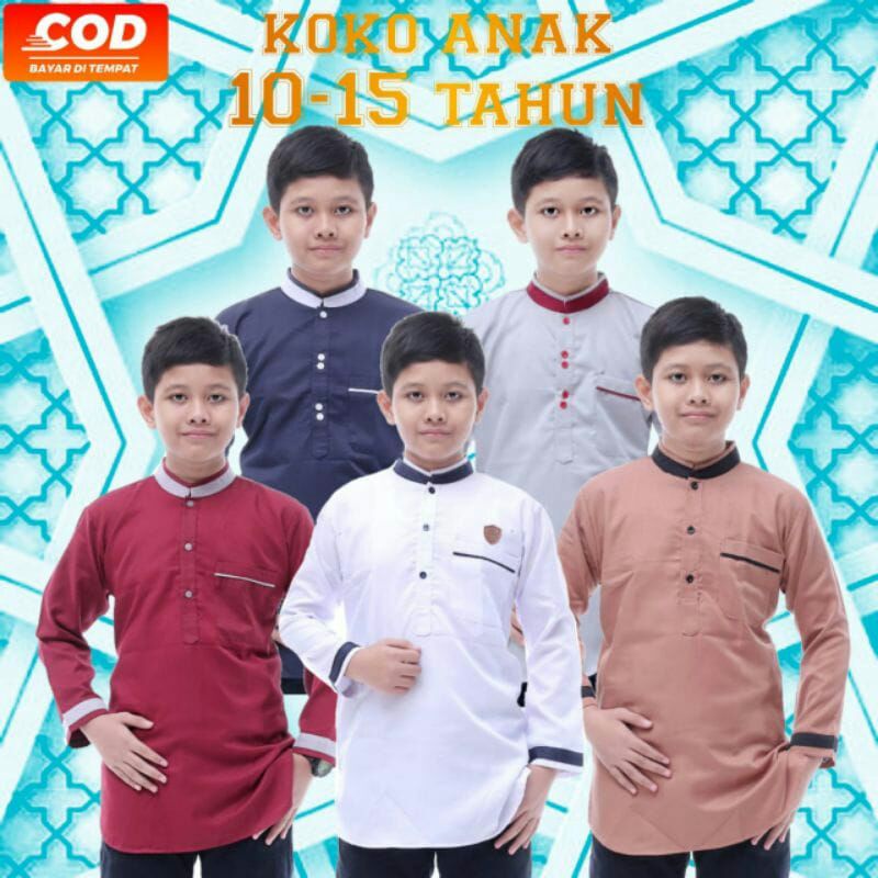 Baju koko kurta anak anak remaja lengan panjang