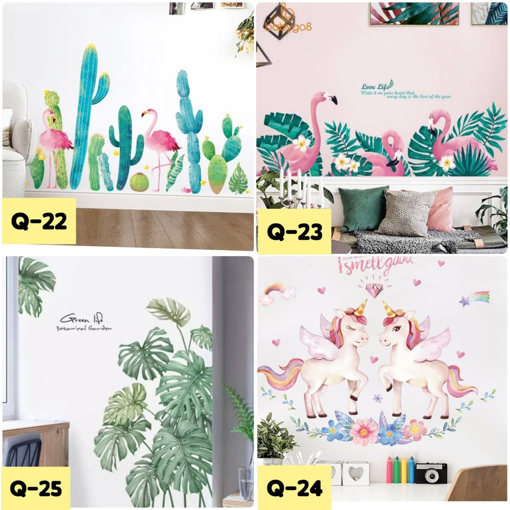 WALLSTIKER WALLSTICKER WALL STIKER STICKER DINDING FLAMINGO FLAMINGGO DAUN LITTLE PONY Q 03 05 15 16 18 20 24 25 DEKORASI TEMBOK WALLPAPER WALPAPER WALSTICKER WALSTIKER SETIKER JENDELA PINTU KACA KAMAR MANDI DEKORASI TAMAN RUMAH RUANG TIDUR TAMU ANAK ANAK