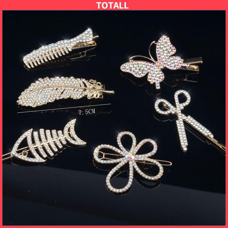 COD Fishbone Hairpin 6-Piece Set Aksesoris Rambut Vintage Set Dengan Diamond Pearl Edge Clip Bebek Paruh Clip-Totall