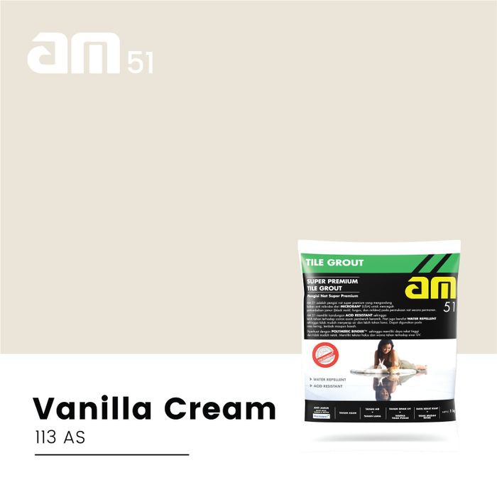 

[BISA COD] Am 51 - Nat Anti Jamur Tahan Asam* Kemasan 1Kg - Vanilla Cream LIMITED
