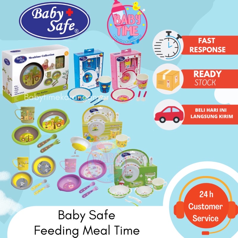 BABY SAFE Feeding Meal Time / Babysafe Feeding Set Peralatan Makan Anak Bayi MPASI KADO BAYI