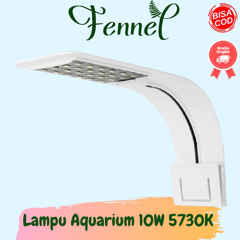 Lampu Aquarium Aquascape Akuarium 10W 5730K LED Light Super Slim Clip On