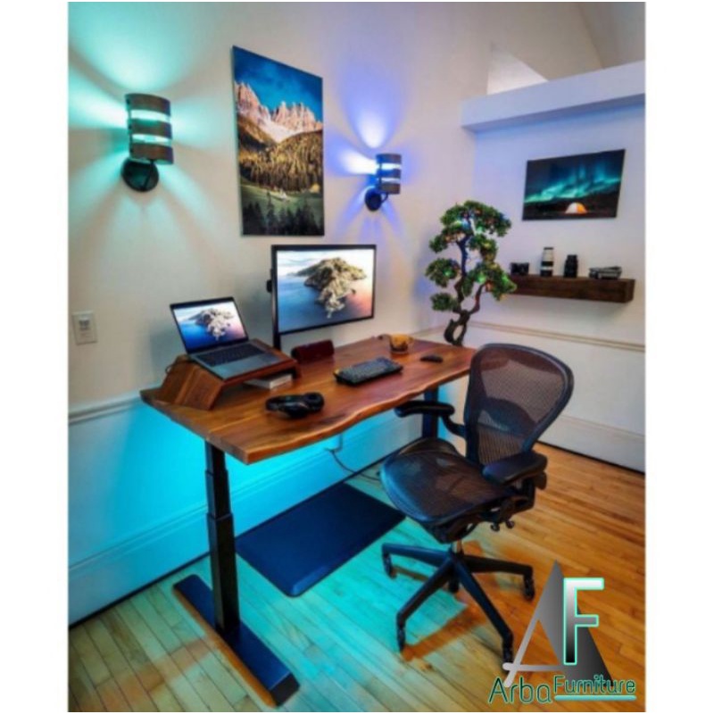 MEJA KOMPUTER PC| MEJA KERJA MINIMALIS KAYU JATI| MEJA