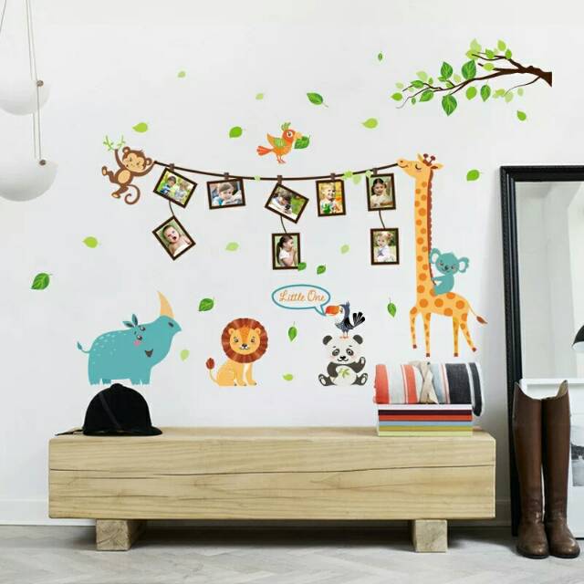 RELIZA WALL STICKER JERAPAH ZOO ANIMAL HEWAN ANAK KIDS FRAME FOTO SK9206 STIKER DINDING