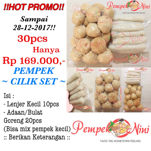 

Paket Pempek Cilik Set asli ikan tenggiri Palembang (Pempek Nini)