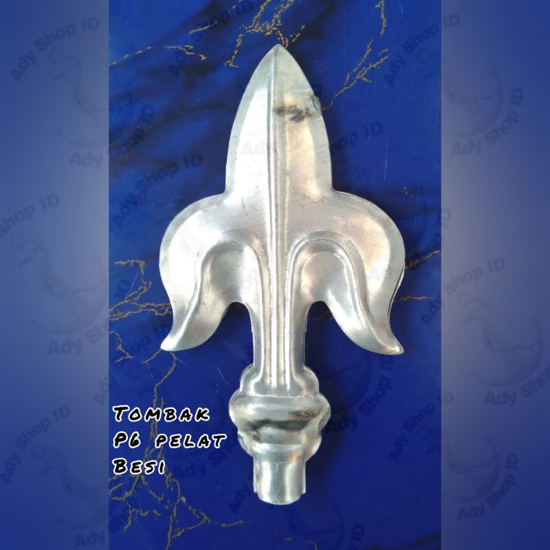 ornamen pagar besi aksesoris tombak P6 pelat besi panjang 15cm