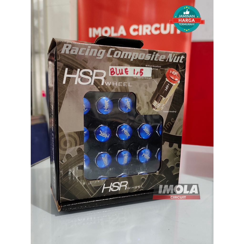 Baut Roda Mobil Biru Ukuran 1,5mm Original HSR LUGNUT Toyota Honda Mitsubishi Mur Racing Blue