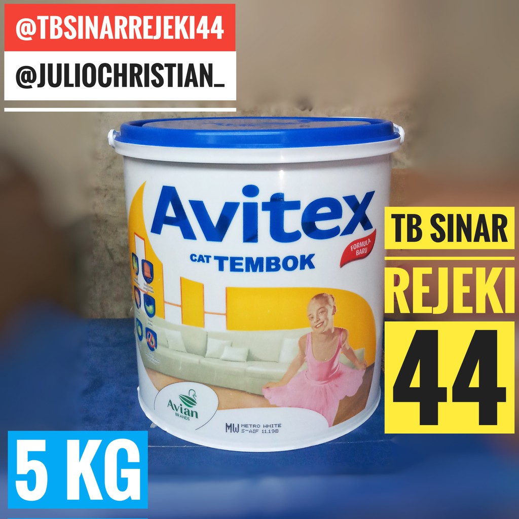  AVITEX  Galon 5 KG Cat Tembok Dinding Plafon INTERIOR  5KG 