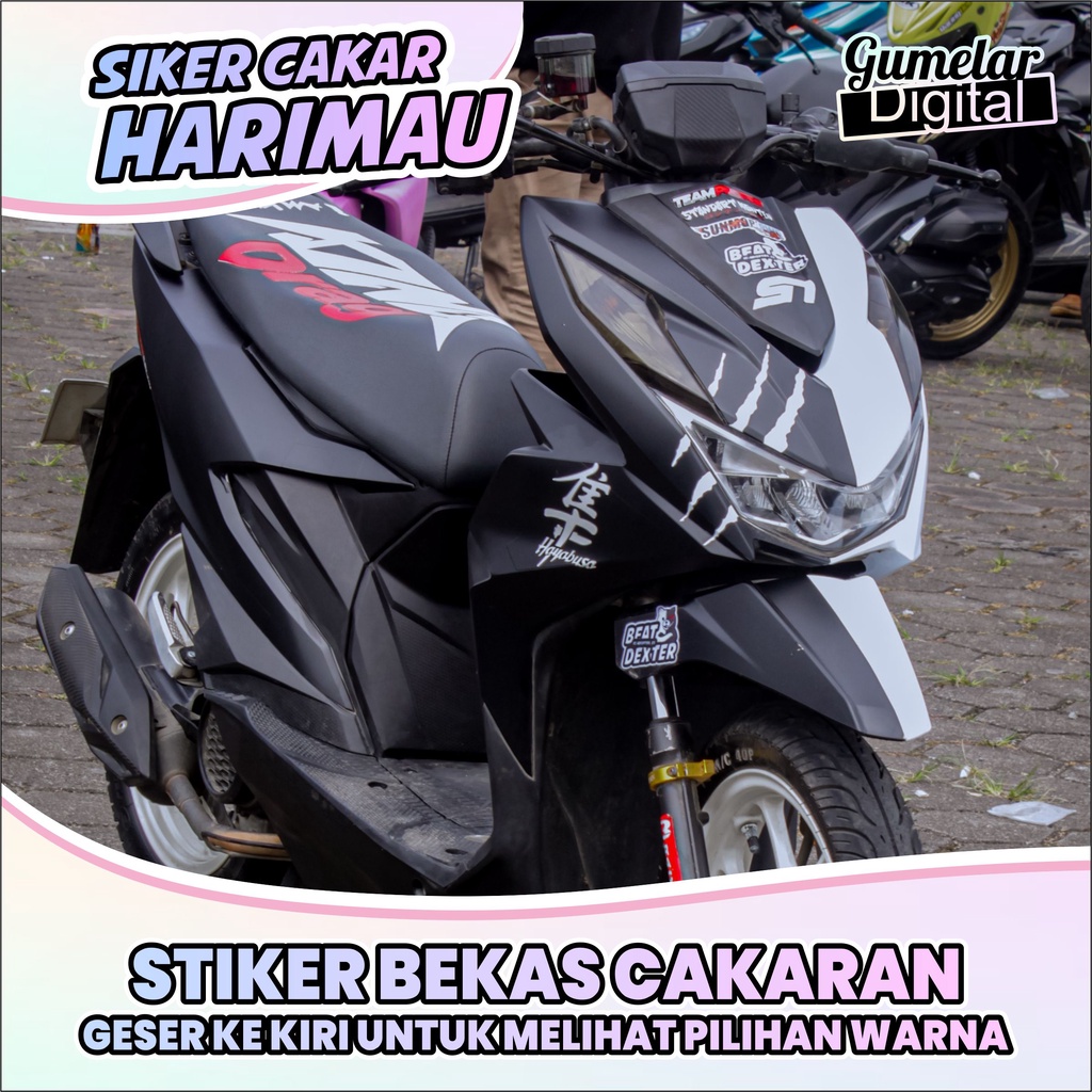 STIKER CAKAR HARIMAU UNTUK VARIO BEAT BEATSTREET STIKER BEKAS CAKAR MATIC