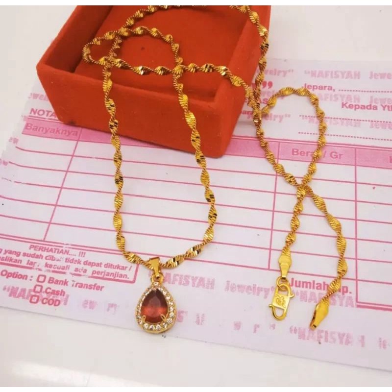 kalung dan liontin 50 gram Emas LM/London 24K kadar 99,99%