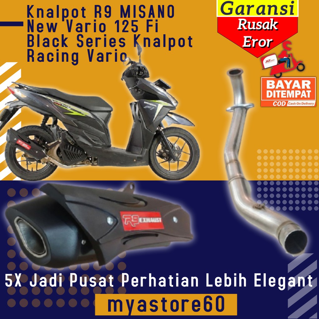 Knalpot Kenalpot Racing R9 Resing Recing Misano Original Sparepart Motor Honda New Vario 125 Fi