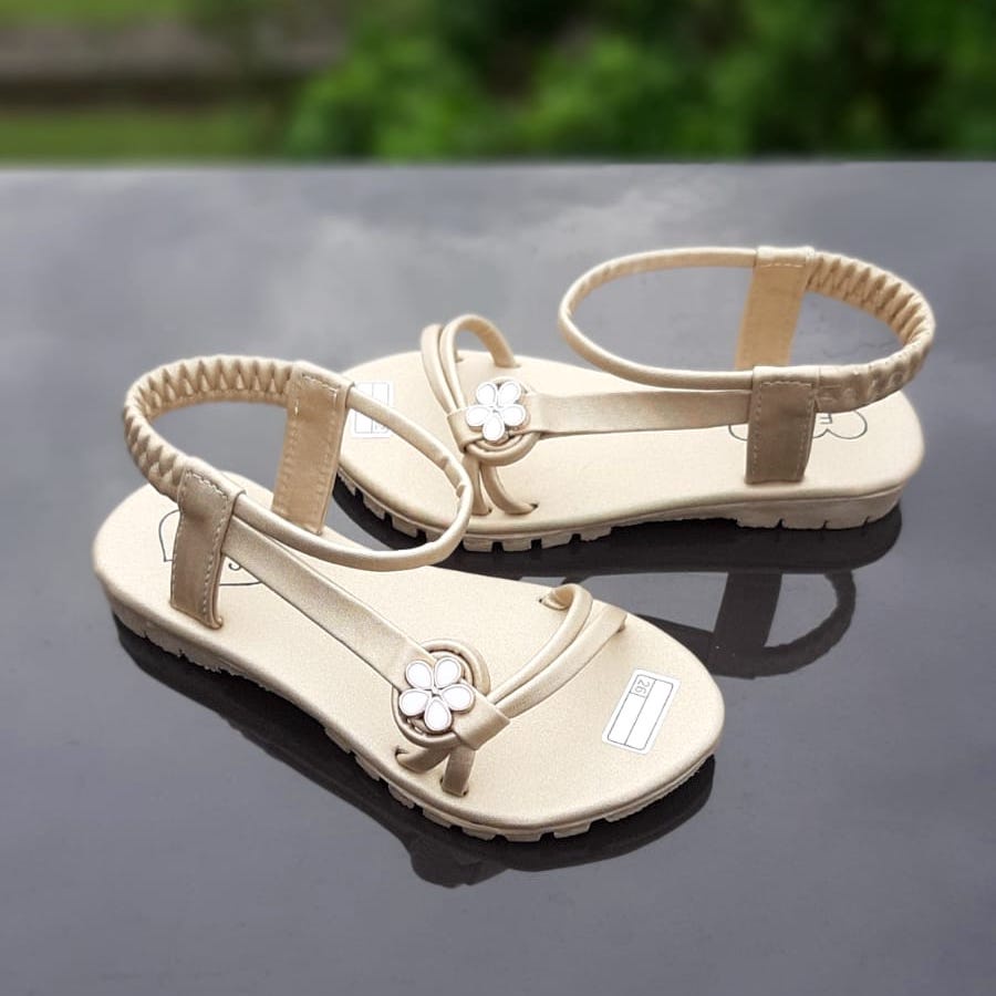 VINANDOZ SDP11-3135 Sandal Tali Anak Perempuan umur 7 8 9 tahun - Sol Karet Anti Slip Motif Bunga