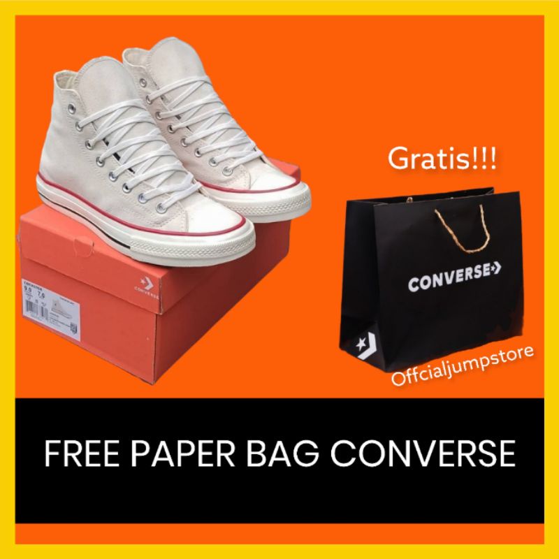 [BISA COD] SEPATU CONVERSE 70'S HIGH BEIGIE WHITE MILK  PREMIUM