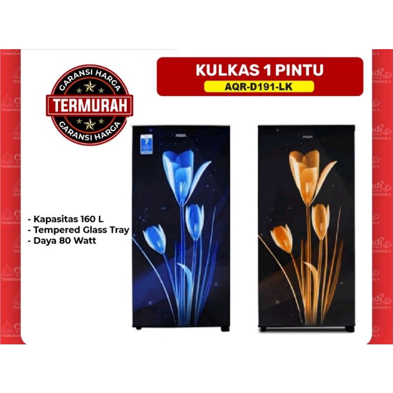 KULKAS AQUA AQR D191 LB/LK 1PINTU , FREE ONGKIR SBY SDA GRESIK DAN MJKTO *S&K