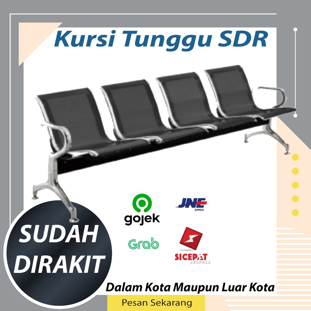 Kursi Tunggu 4 Dudukan Sandaran / Kursi Tunggu Rumah Sakit / Kursi Tunggu Bank / H059