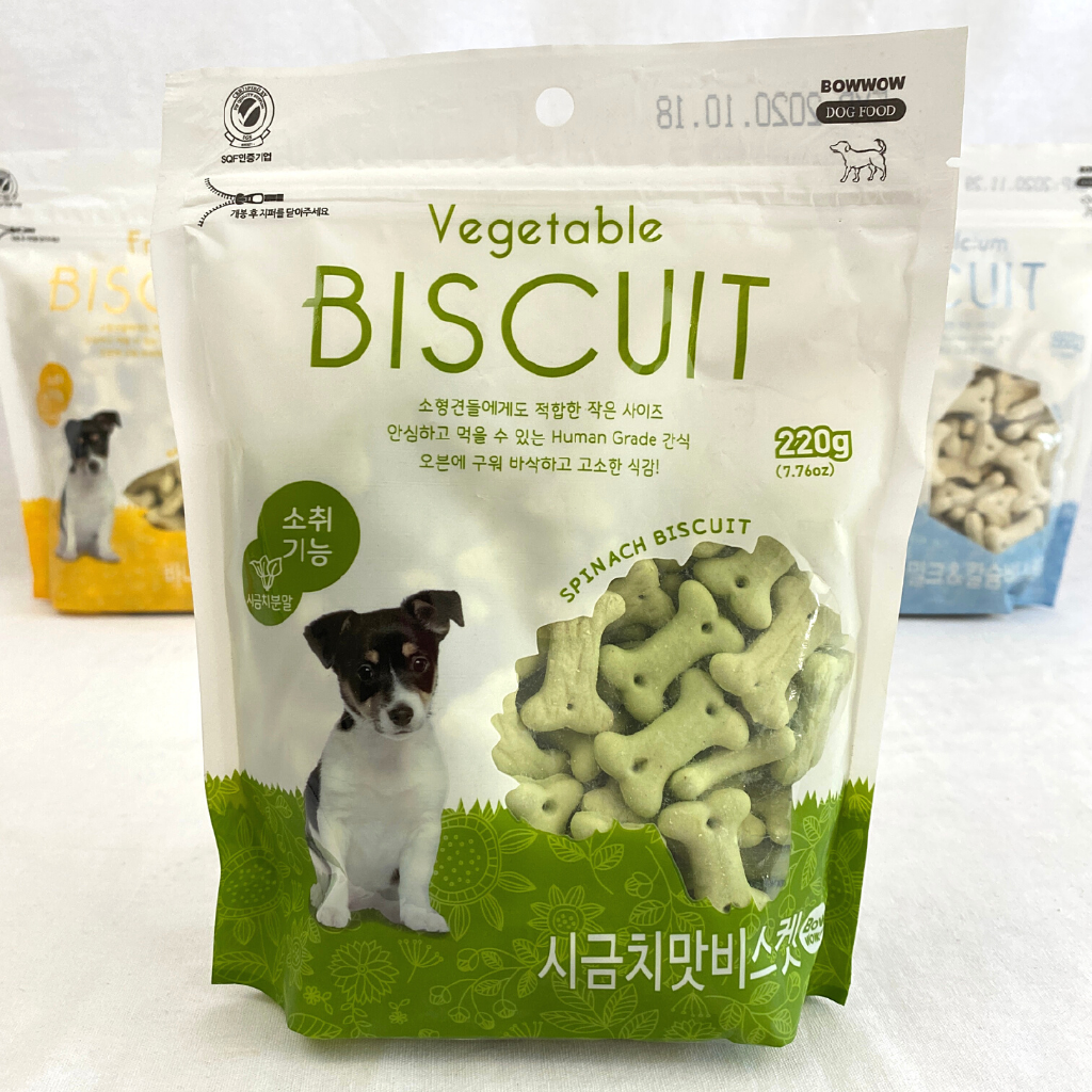 

BOWWOW Snack Anjing Vegetable SPINACH Biscuit 220g