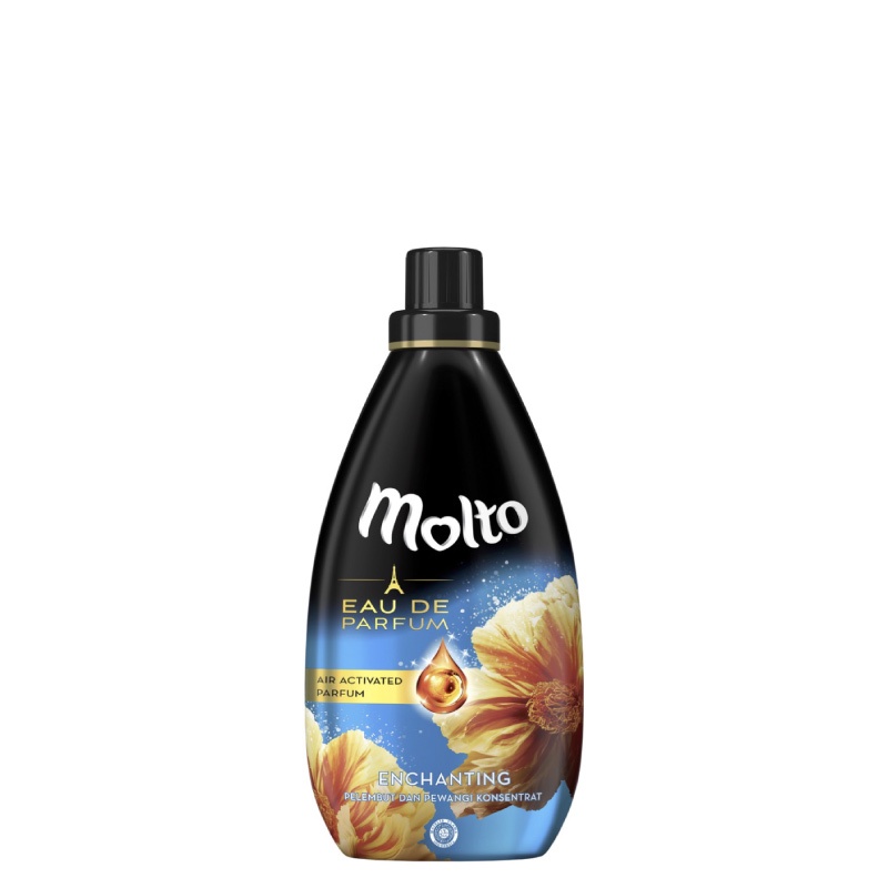 Molto Pelembut Dan Pewangi Pakaian Eau De Parfum Enchanting Gold Botol 800 mL