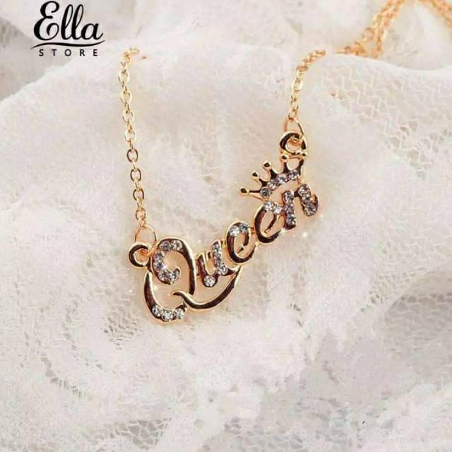 Kalung Nama Queen Mahkota Tabur Permata Quick Count Shopee Indonesia