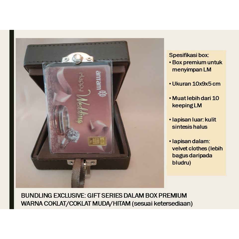 Kado Nikah Logam Mulia Antam Gift Series Happy Wedding 1 gr-Exclusive Bundling