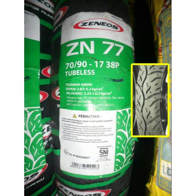 Ban Luar 70/90-17 Tubeless Zeneos ZN77