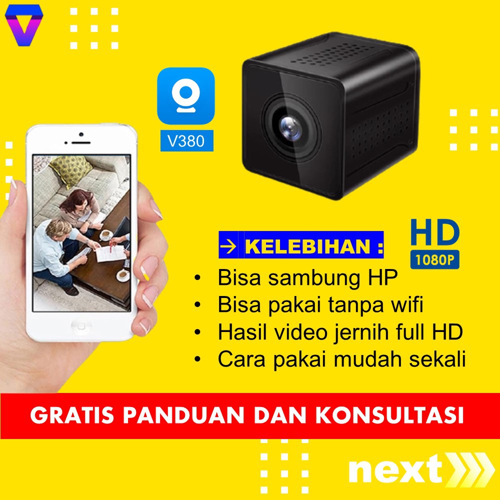 KAMERA MINI TERSEMBUNYI PENGINTAI KECIL CAMERA CCTV WIFI OUTDOOR SPY CAM TANPA KABEL FULL HD JS70