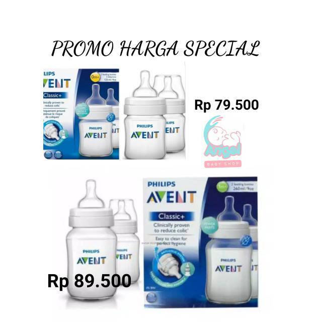 Botol Susu Philips Avent Twin Classic + 125ml /260ml