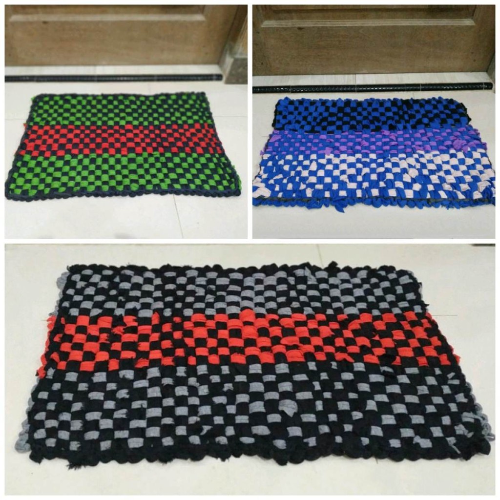 Keset Kain Anyam Tali Anyaman Rajut 58x38 cm Tebal Daya Serap Air Tinggi