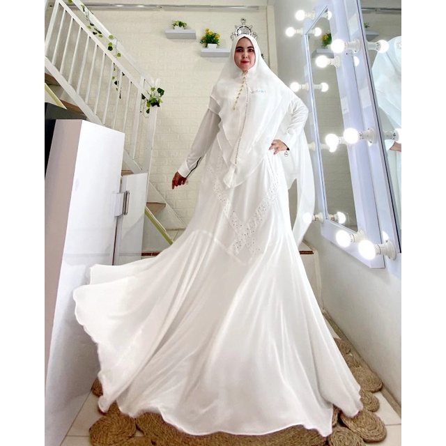 Dress Ruby Premium Set ori by Yodizein Syar'i • Gamis Set Khimar Polos Payet