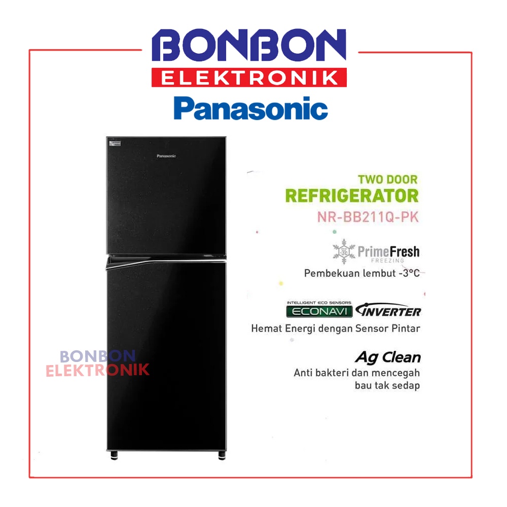 Panasonic Kulkas 2 Pintu NR-BB211Q-PK 210L / NR BB211Q PK