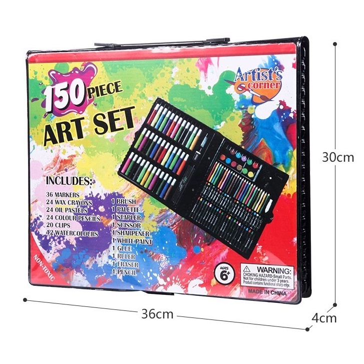 WJ514 Crayon Set 150 Pcs Art Set Peralatan Gambar Lukis Isi 150 Pensil Warna Krayon Set