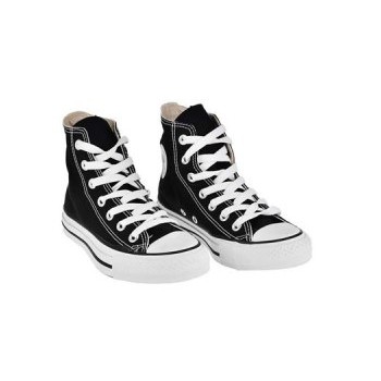 Unisex Converse All Star Hi Canvas Black Mono Men's CT All Star Hi Trainers, Black Sepatu Sneakers