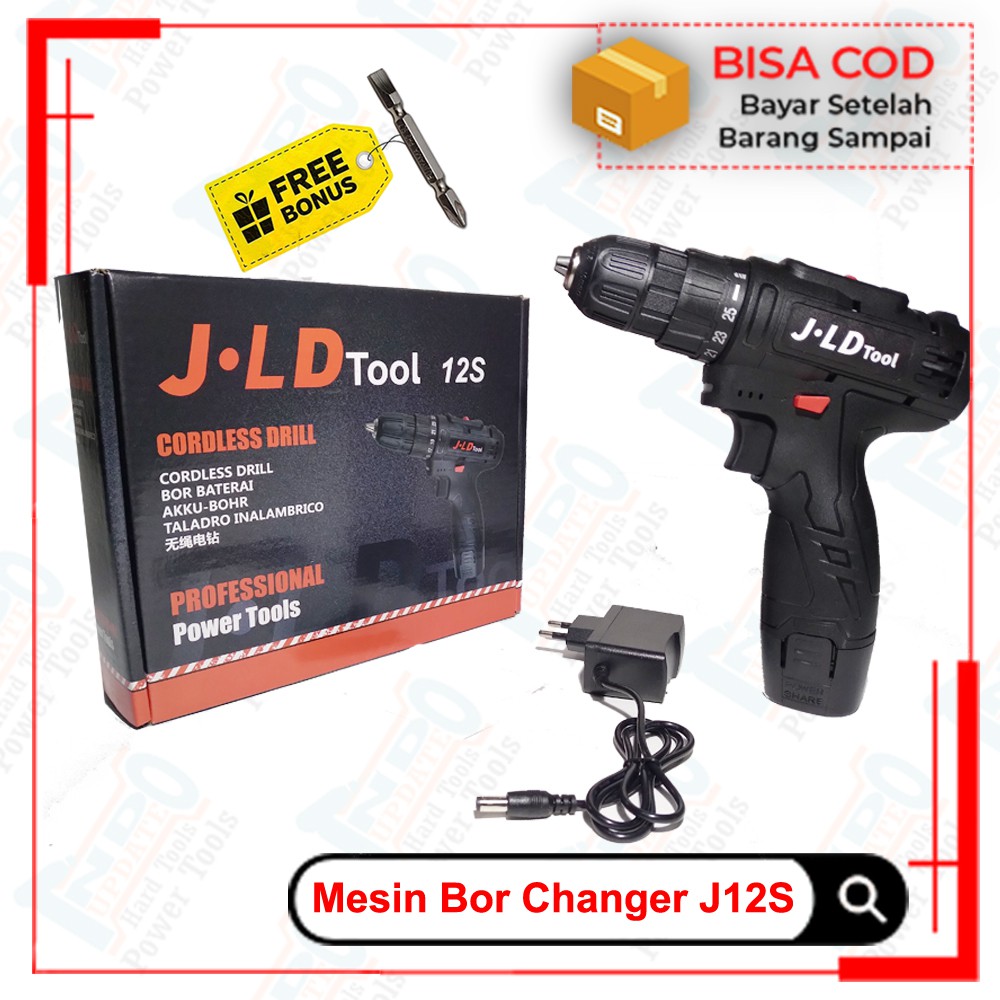 Jld tools bor baterai murah mesin bor cordless 12 volt 1 baterai J12-S