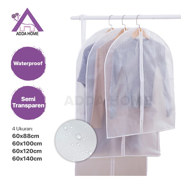 Adda Home - Cover Sarung Baju Penutup Pakaian Semi Transparen Anti Debu Anti Air