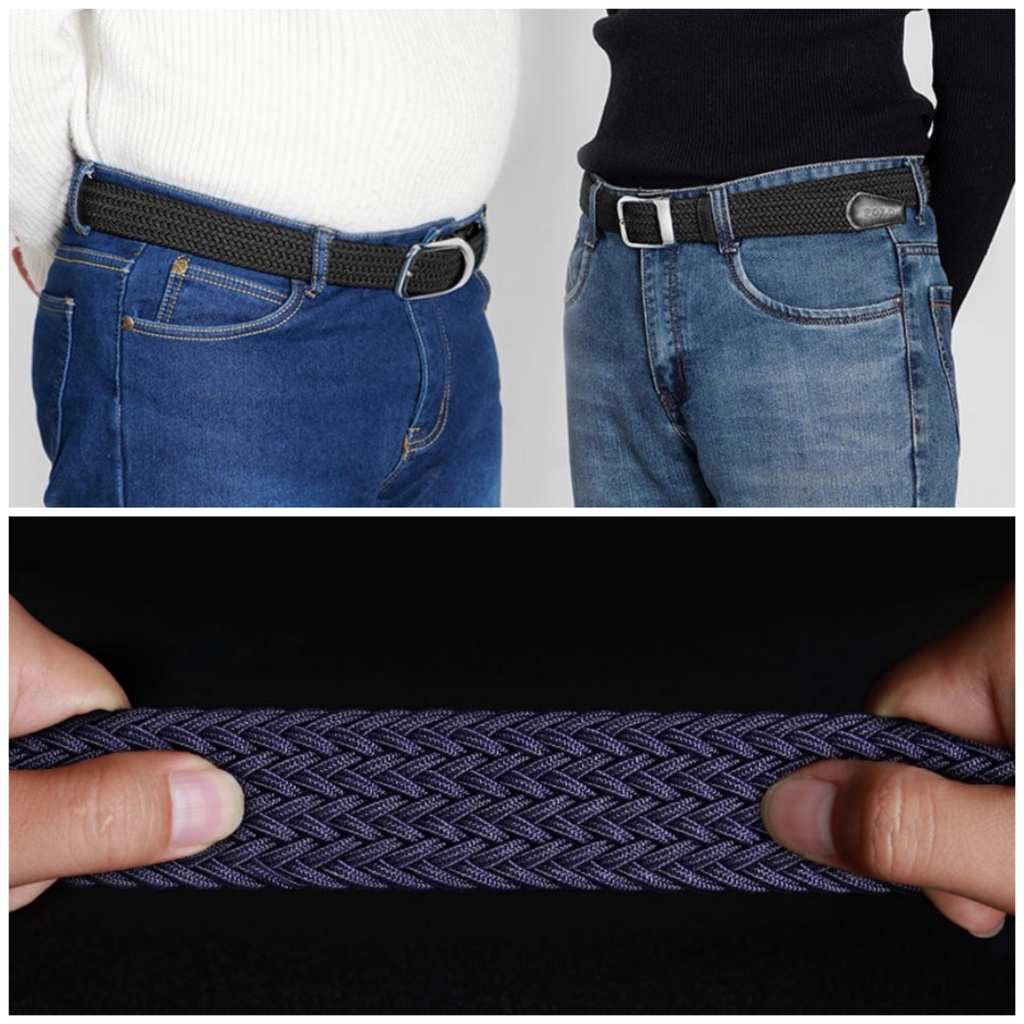 Sabuk pria karet anyam elastis,Classic Woven Stretch Belt BGS-PD050094