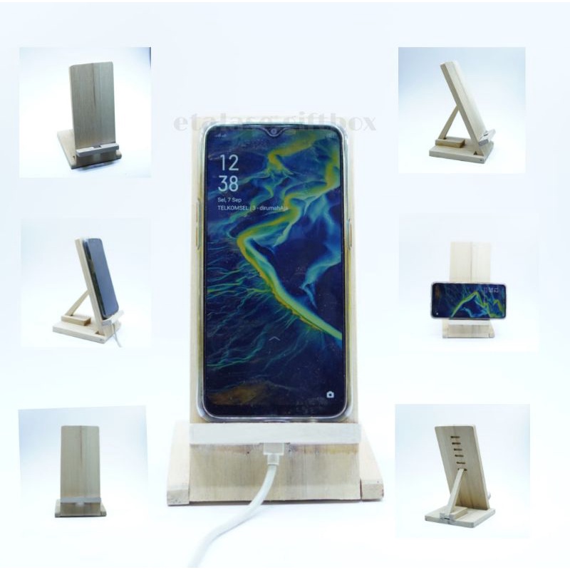 Stand Hp Holder Hp Holder Kayu Charger hp Tempat hp Dudukan hp
