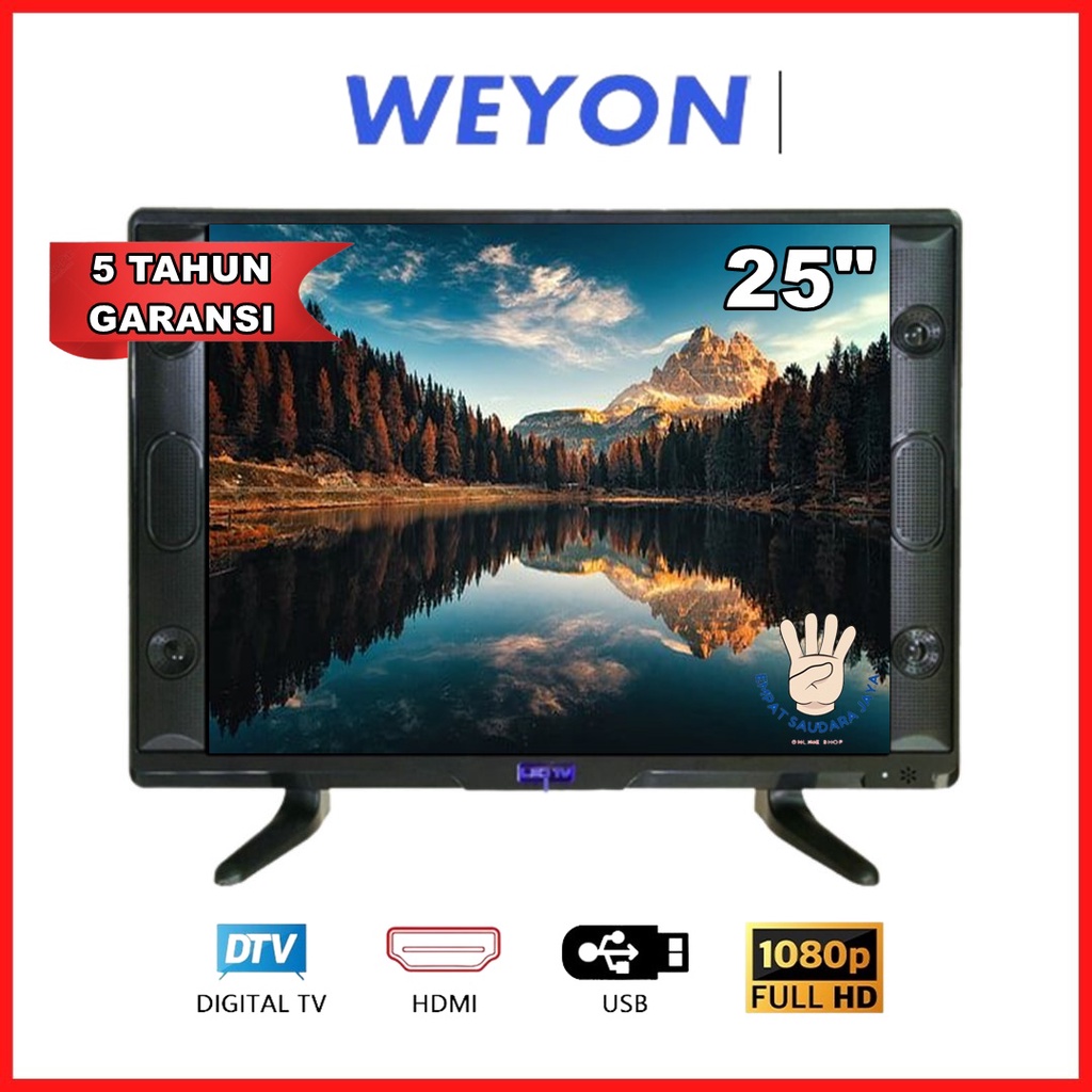 TV LED 25 DIGITAL FULL HD SUPPORT HDMI VGA AV DAN USB TELEVISI GARANSI RESMI 5 TAHUN