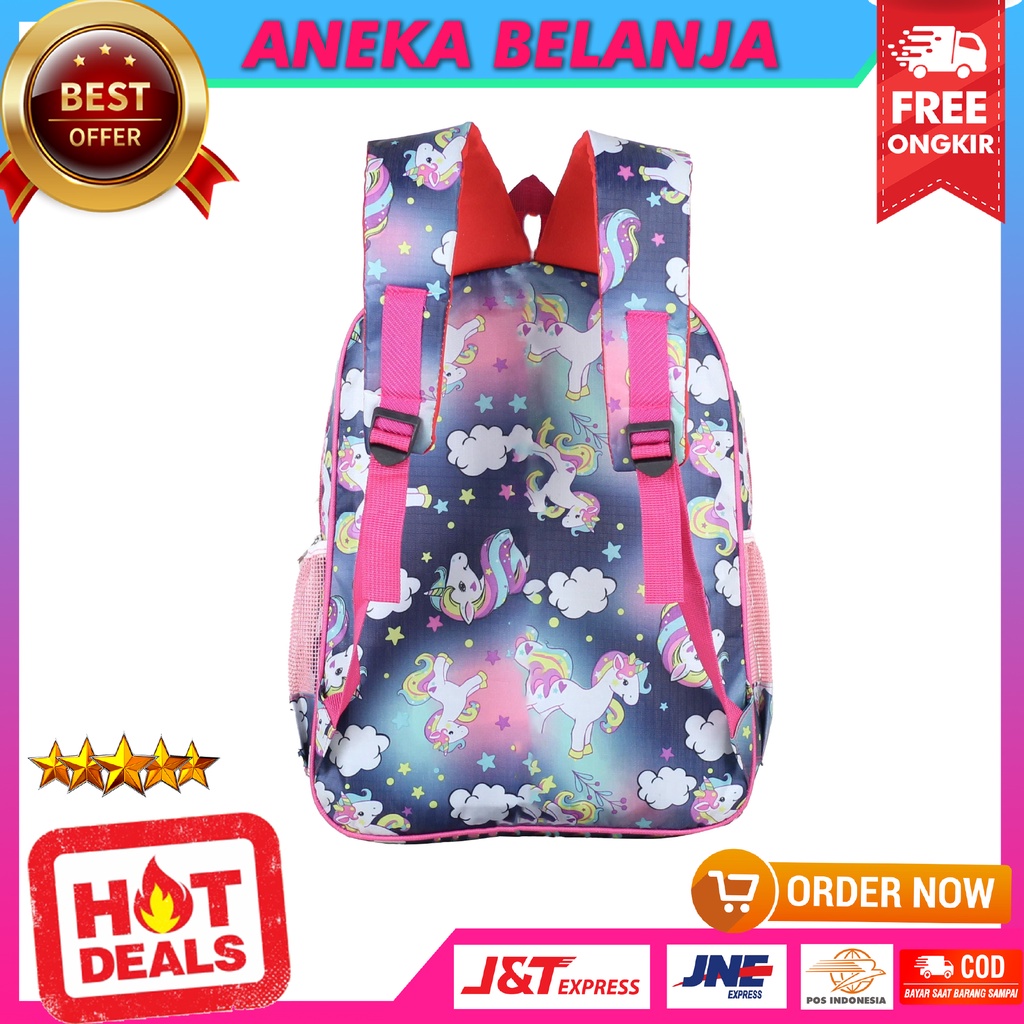 Tas Anak Lampu Karakter Hello Kitty Pink Lucu Keren Kekinian Imut Cocok Untuk Sekolah Anak TK PAUD